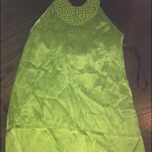 Bebe! Green beaded tank and cream blk tank! Xs/ S